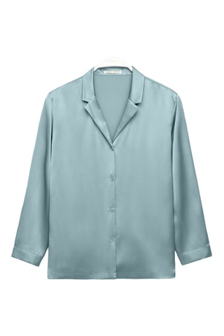 Chemise de pyjama regular en soie - Bleu clair