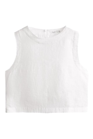 Top en lin - Blanc