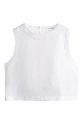 Top en lin - Blanc