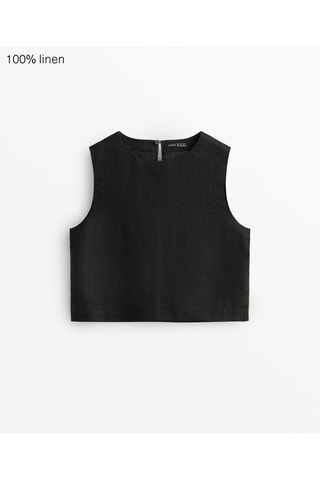 Top en lin - Noir