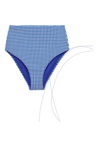 Bas de maillot taille haute - Bleu foncé