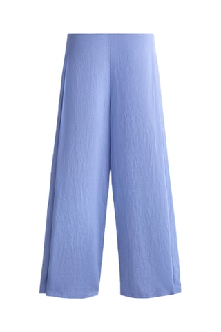 Pantalon wide legs en lin - Bleu clair