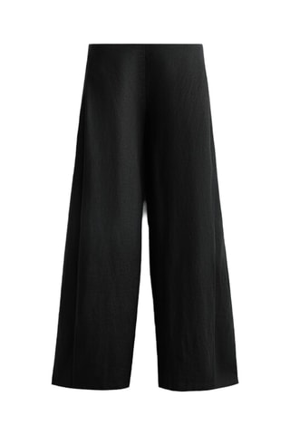 Pantalon wide legs en lin - Noir