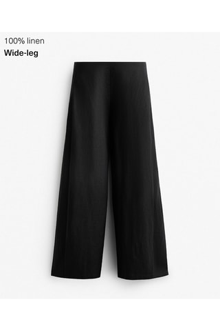 Pantalon wide legs en lin - Noir