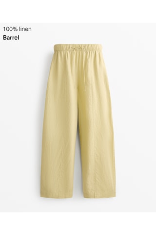 Pantalon en lin - Jaune