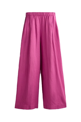 Pantalon wide legs en lin - Rose