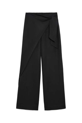 Pantalon taille haute en lin - Noir