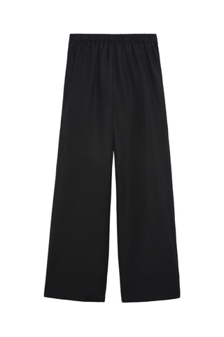 Pantalon taille haute en lin - Noir