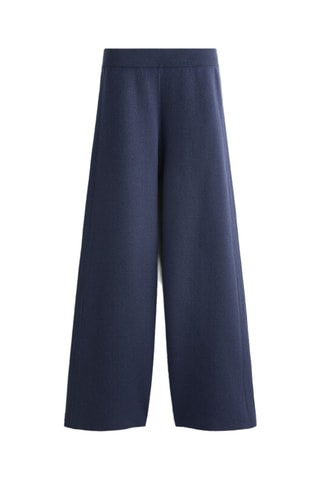 Pantalon wide legs taille haute - Bleu marine