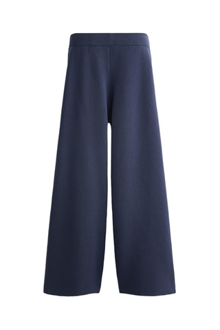 Pantalon wide legs taille haute - Bleu marine