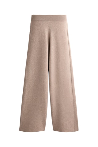 Pantalon wide legs taille haute - Beige