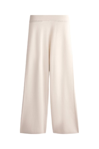 Pantalon wide legs taille haute - Beige