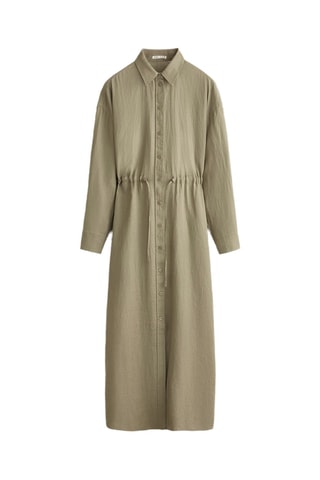 Robe chemise en lin - Kaki
