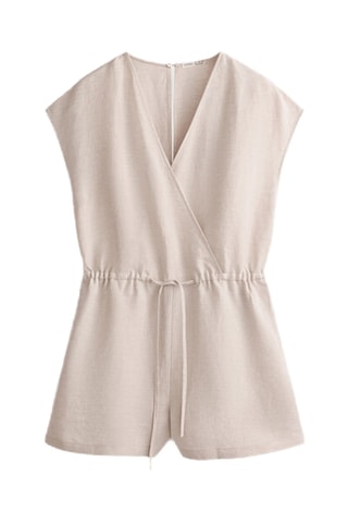 Combishort en lin - Beige