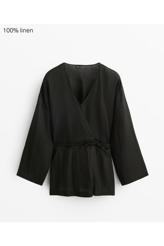 Kimono en lin - Noir