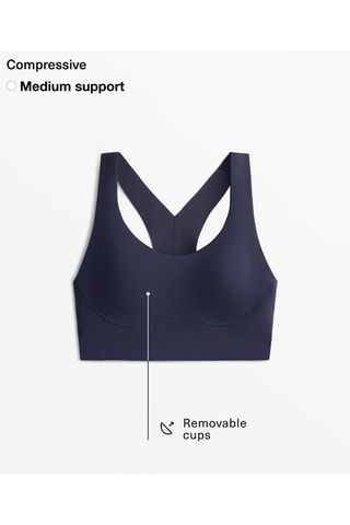 Brassière de sport push-up - Bleu marine