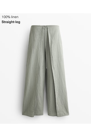 Pantalon en lin - Vert sauge