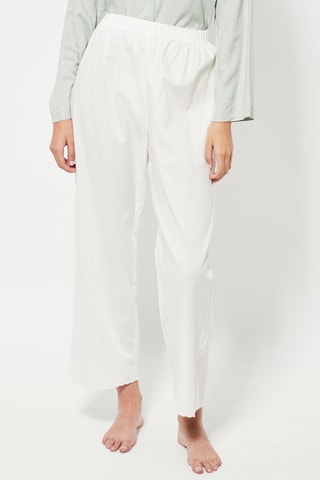 Pantalon de pyjama taille haute - Blanc