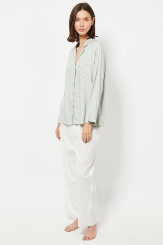 Pantalon de pyjama taille haute - Blanc