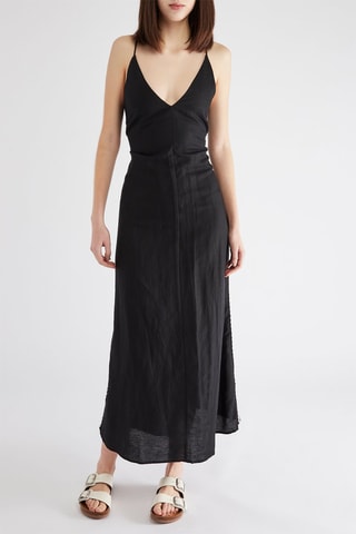 Robe longue en lin - Noir