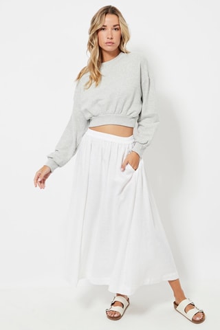 Jupe longue en lin - Blanc