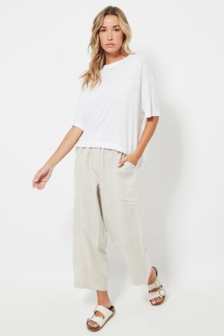 Pantalon 7/8 en lin - Beige