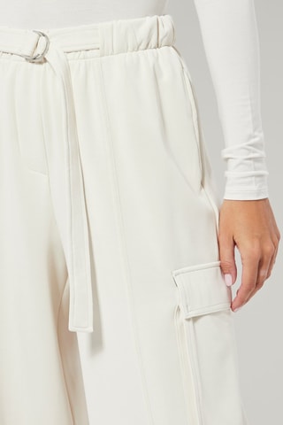 Pantalon cargo taille haute - Ecru