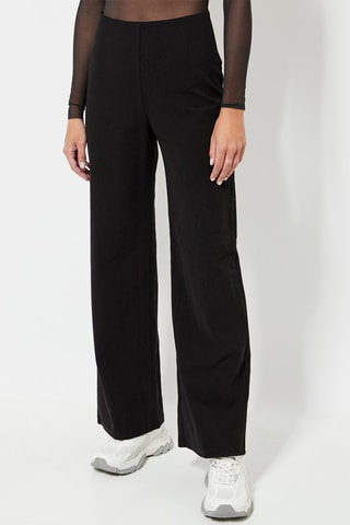 Pantalon en velours taille haute - Noir