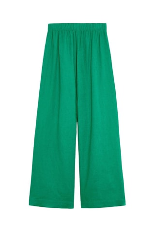 Pantalon wide legs en lin - Vert