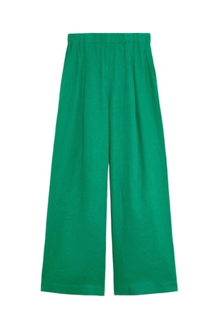 Pantalon wide legs en lin - Vert
