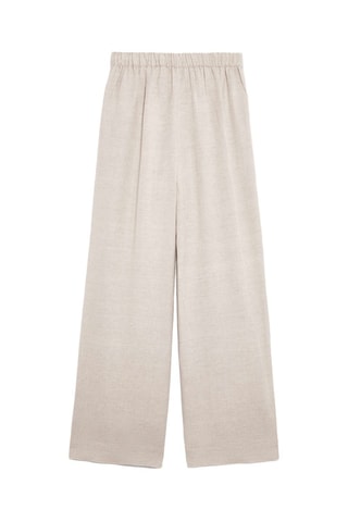 Pantalon taille haute en lin - Beige