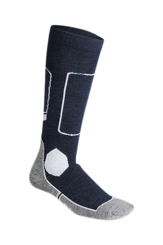 Chaussettes en laine et soie - Bleu marine