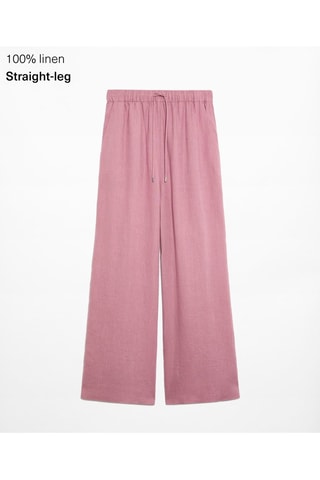 Pantalon relaxed en lin - Mauve