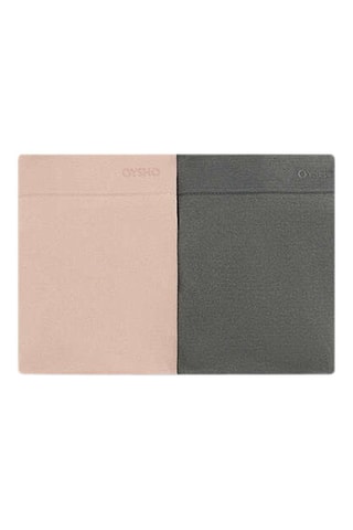 2 boxers taille haute - Anthracite et rose