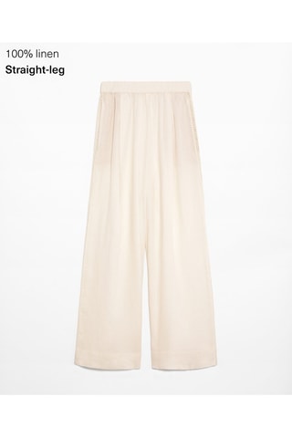 Pantalon wide legs en lin - Ecru