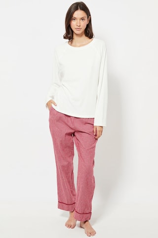 Pantalon de pyjama taille haute - Rouge