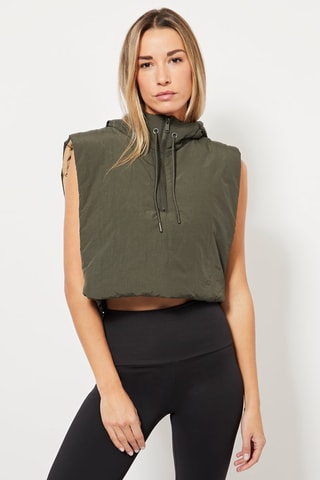 Veste à capuche sans manches - Kaki