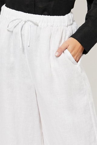 Pantalon droit en lin - Blanc