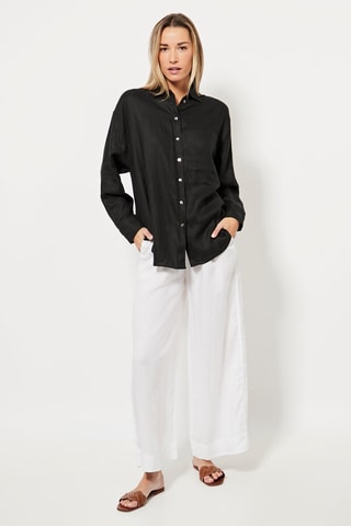 Pantalon droit en lin - Blanc