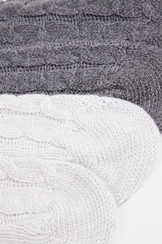 2 paires de chaussettes - Blanc et gris