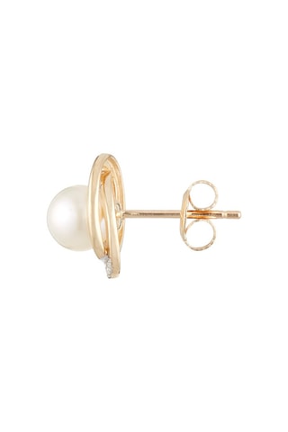 Pendientes Kochani - Oro amarillo, diamantes y perlas de agua dulce