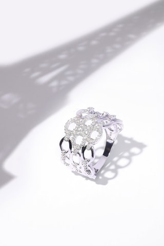 Anillo Nouons Nos Liens - Oro blanco y diamantes