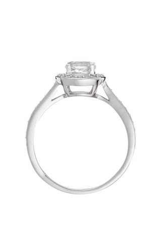 Anillo Isis - Oro blanco, diamantes y topacio