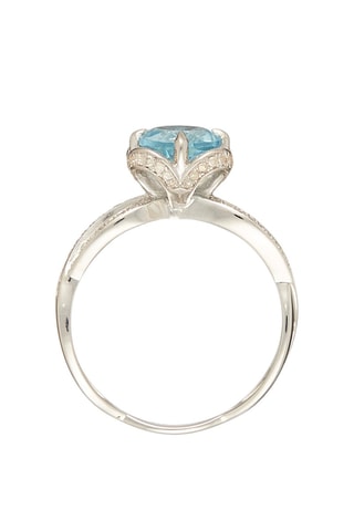 Anillo Fleur de Moi  - Oro blanco, topacio y diamantes