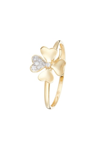 Anillo Dites-le avec une fleur - Oro amarillo y diamantes