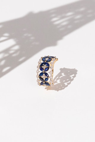 Anillo Setar - Oro amarillo, zafiros y diamantes