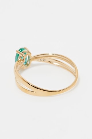 Anillo Ambi - Oro amarillo, diamantes y esmeralda