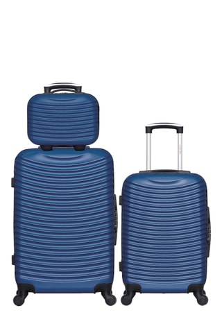Set 2 valigie e beauty-case Etna (K/S/M) - 55/65/23 cm - Navy