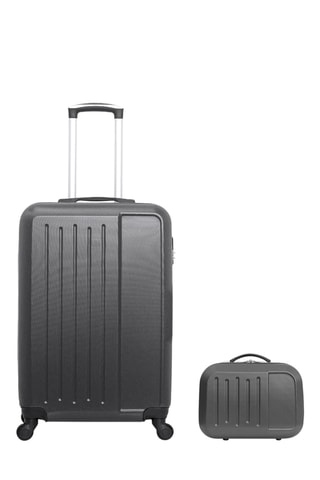 Valigia media e beauty-case Vesuvio (M/K) - 65/30 cm - Grigio scuro