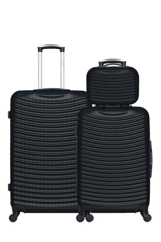 Set 2 valigie e beauty-case Etna (K/M/L) - 65/75/23 cm - Nero